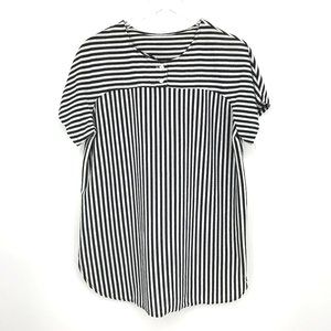 Vintage Lady Lewis Womens Top Black White Stripe